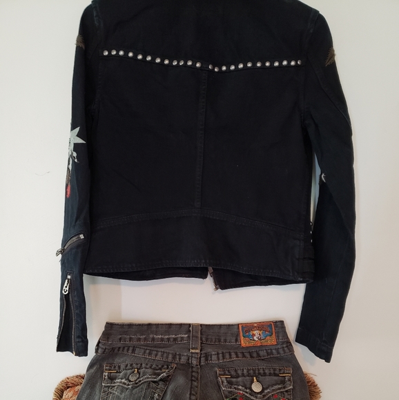 NWT Y2K True religion denim moto jacket bran new - Picture 4 of 6